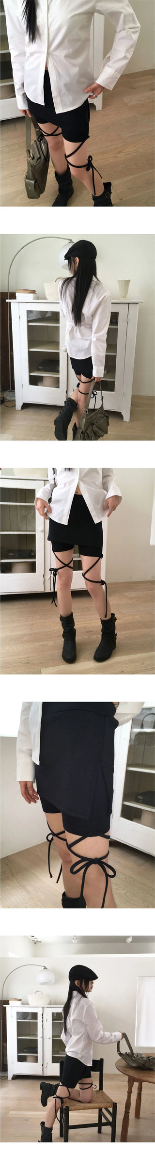 Cantu Slit Skirt Pants Strap Banding Skirt Pants