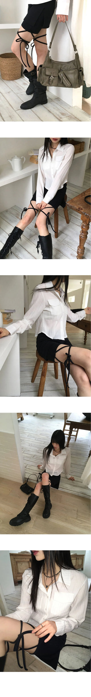 Cantu Slit Skirt Pants Strap Banding Skirt Pants