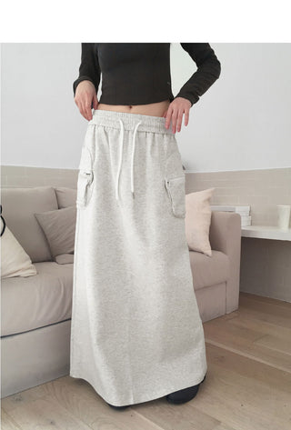 Minto zipper biscuit pocket cargo juli back opening banding long skirt