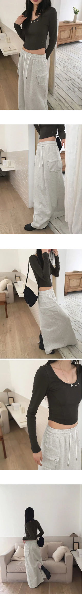 Minto zipper biscuit pocket cargo juli back opening banding long skirt