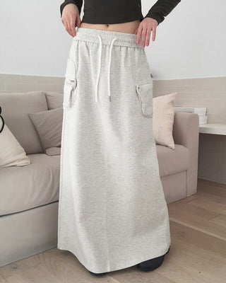 Minto zipper biscuit pocket cargo juli back opening banding long skirt