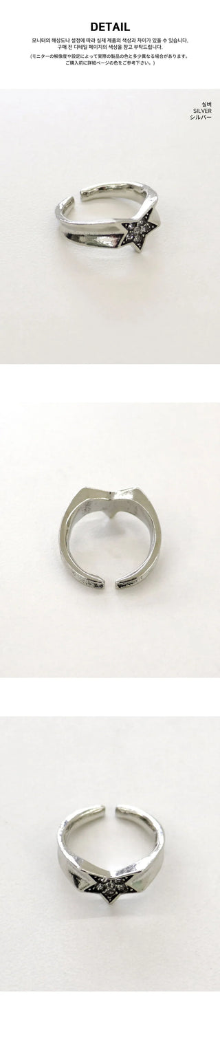 Taryn Y2K cubic star open ring ring