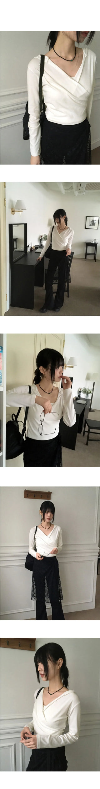 Chey draped wrap cropped hooded sweatshirt