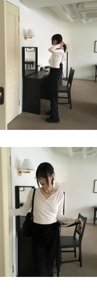 Chey draped wrap cropped hooded sweatshirt