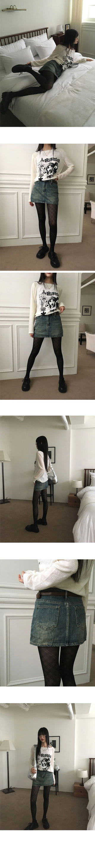 Nat Y2K Check See-through Pantyhose