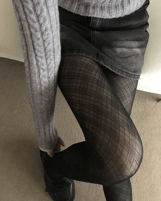 Nat Y2K Check See-through Pantyhose