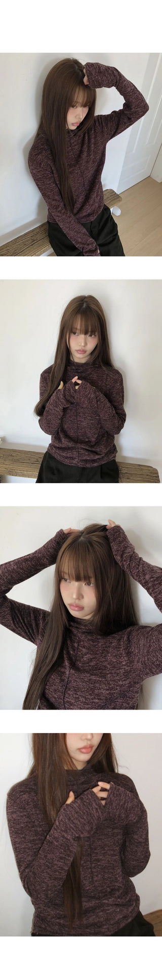 Coel Turtleneck Hand Warmer Hooded Sweatshirt