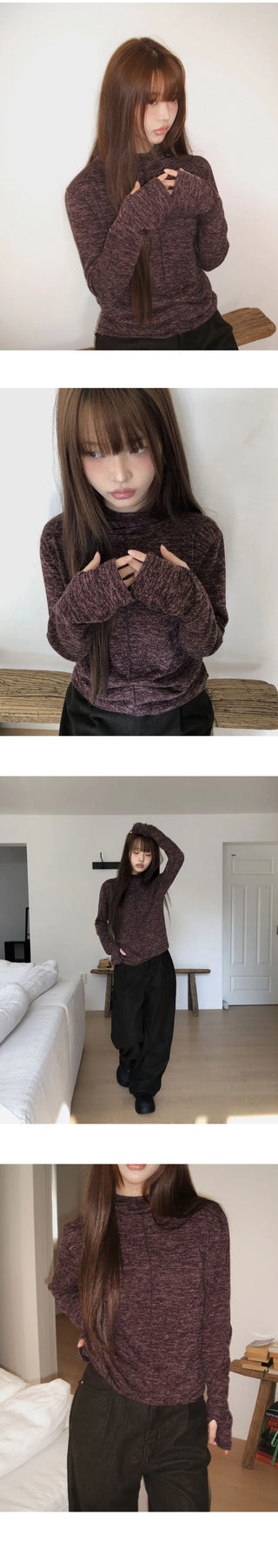 Coel Turtleneck Hand Warmer Hooded Sweatshirt