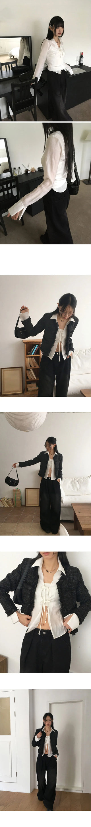 Bolden Balletcore Strap Shirt Blouse
