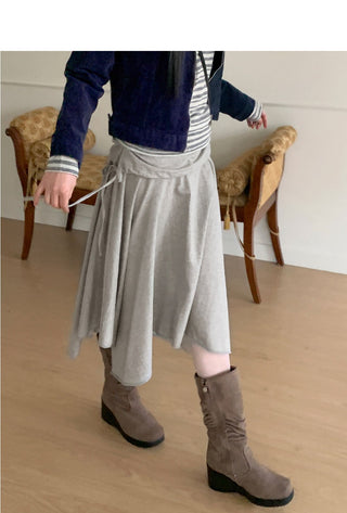 Gabet folding juli uncut flare banding midi skirt