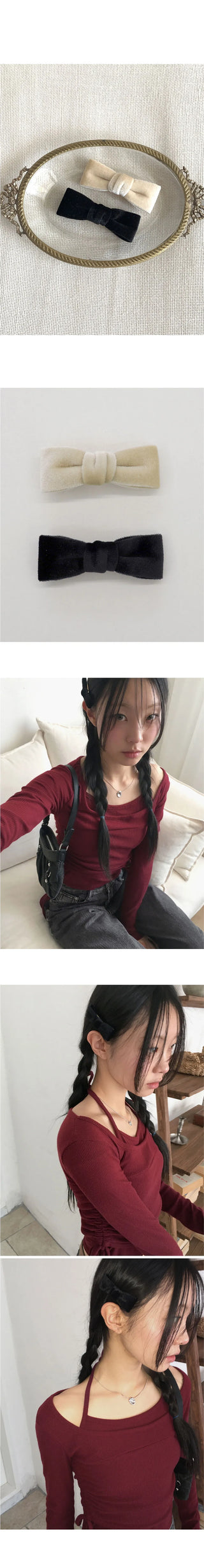 Wawa Ballet Core Velvet Ribbon Hairpin