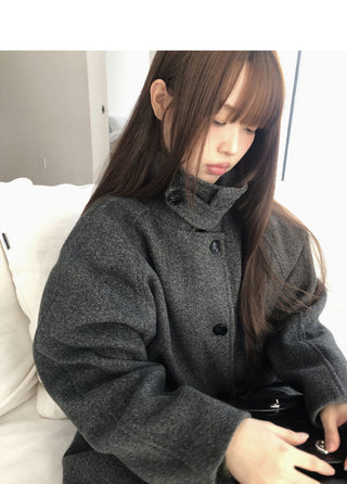 Foru high-neck turtleneck midi coat