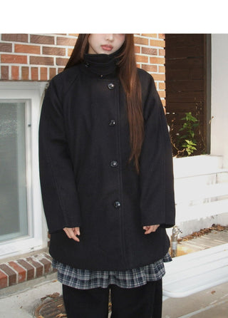 Foru high-neck turtleneck midi coat