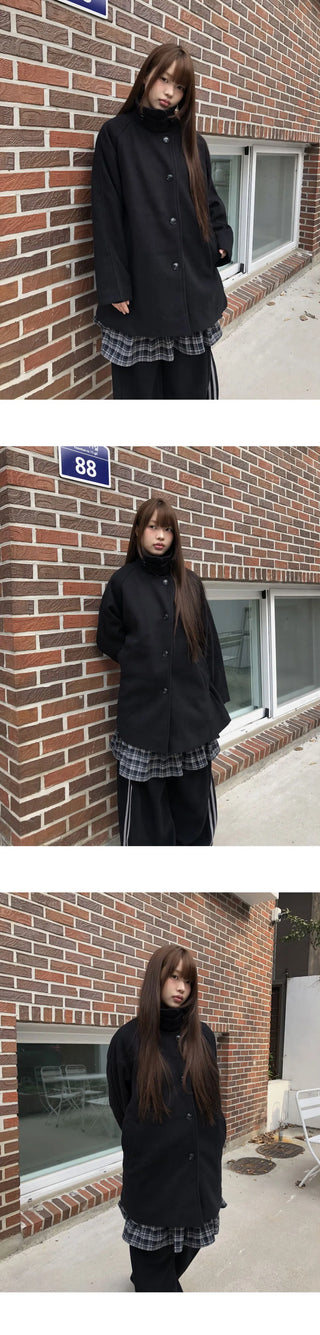 Foru high-neck turtleneck midi coat