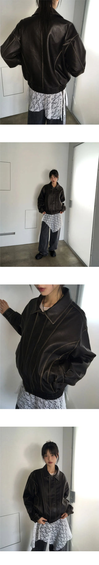 Setter vintage Faded Split Boxy leather jacket