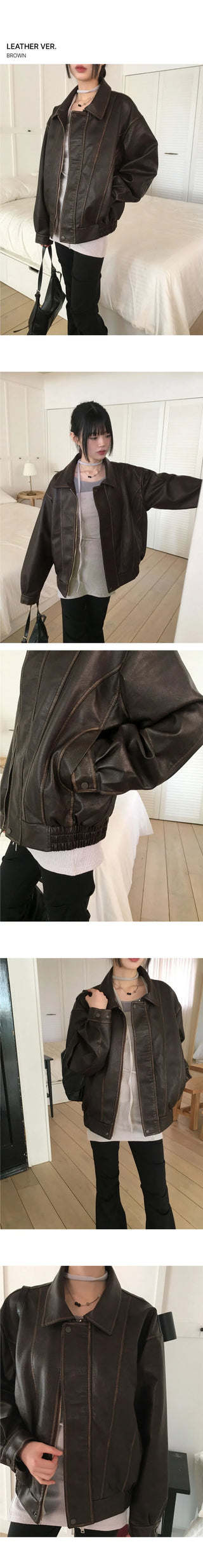 Setter vintage Faded Split Boxy leather jacket