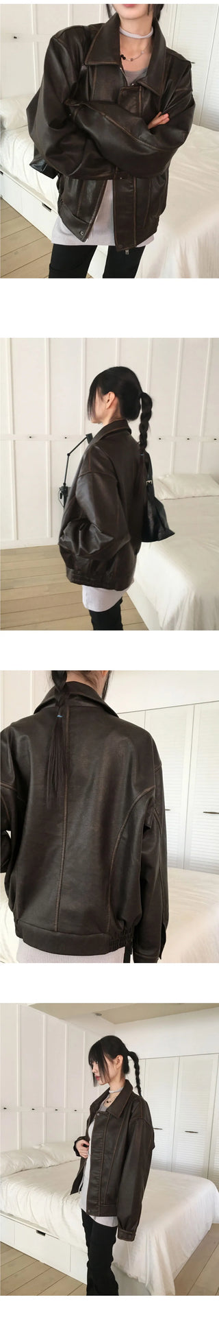 Setter vintage Faded Split Boxy leather jacket