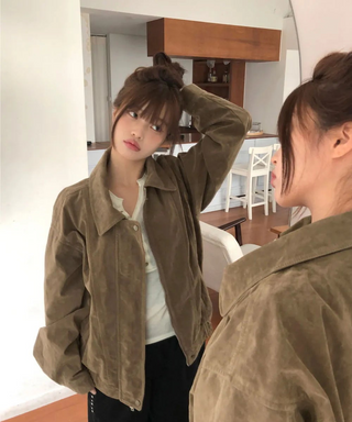 Setter vintage Faded Split Boxy leather jacket