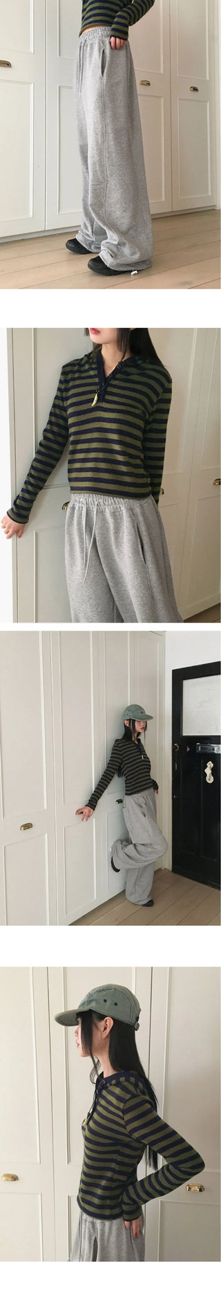 Shuggy side Split juli two-way banding long wide jogger pants