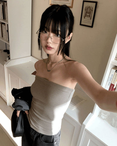 Forbin Layered Ribbed Knitwear Tank Top Tube Top