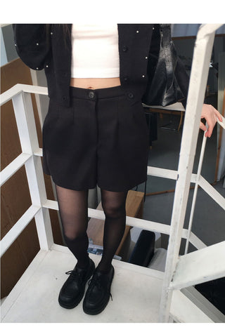 Dini Basic Wool Pintuck Winter Shorts