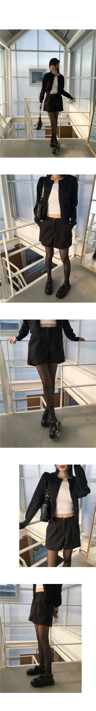 Dini Basic Wool Pintuck Winter Shorts