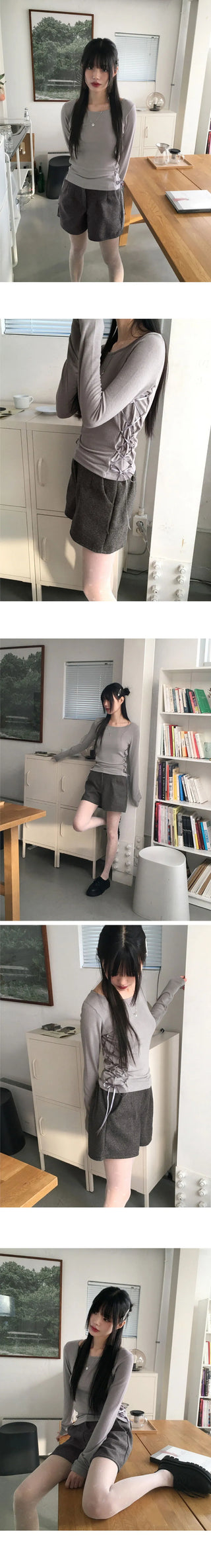 Dini Basic Wool Pintuck Winter Shorts