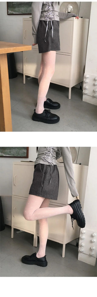 Dini Basic Wool Pintuck Winter Shorts