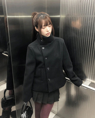 Yuha double high-neck wool coat