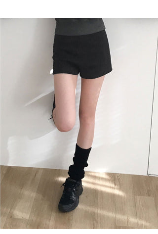 Shoot Ribbed Knitwear Short Pants Shorts