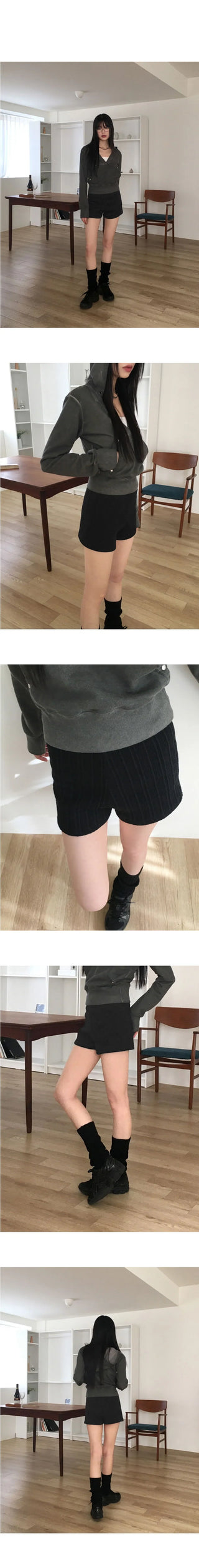 Shoot Ribbed Knitwear Short Pants Shorts