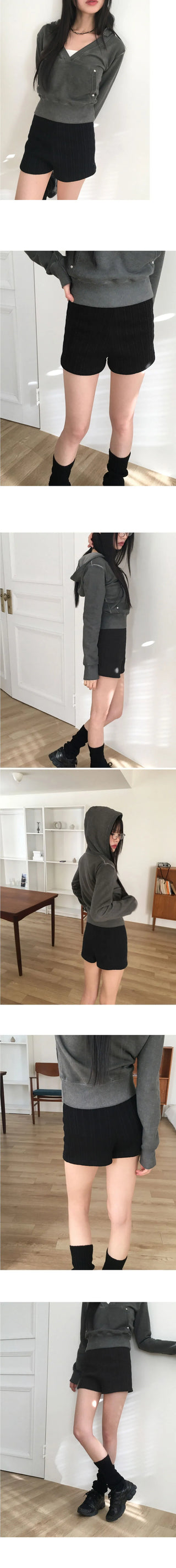 Shoot Ribbed Knitwear Short Pants Shorts
