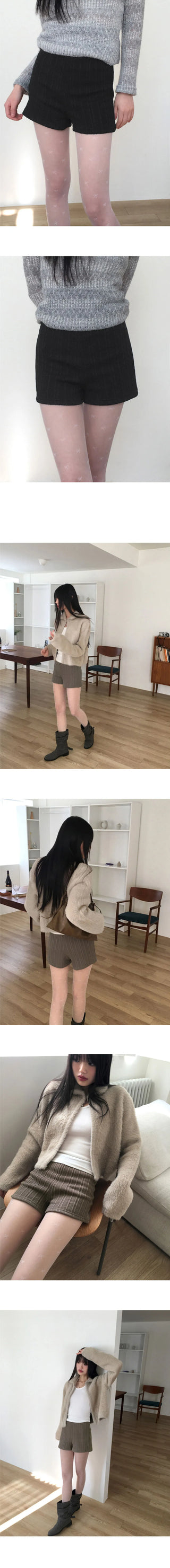 Shoot Ribbed Knitwear Short Pants Shorts