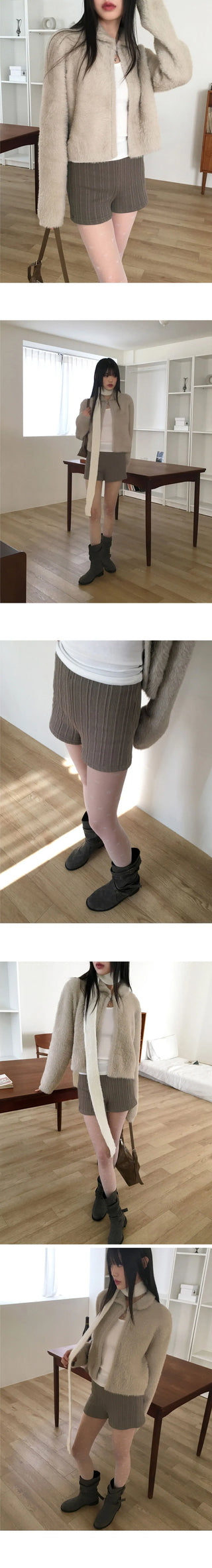 Shoot Ribbed Knitwear Short Pants Shorts
