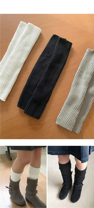 Sealy pleated Ribbed warmer socks