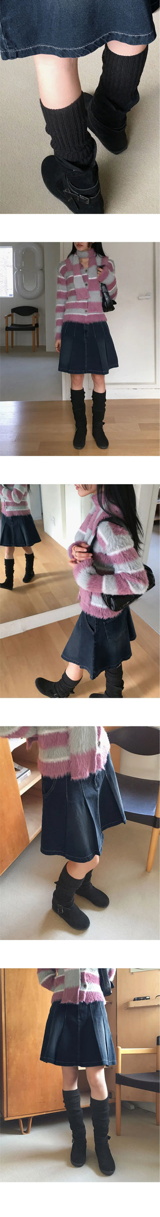 Sealy pleated Ribbed warmer socks