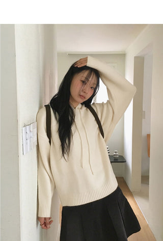 Crenn Avant Overfit Hooded Long Sleeve Knitwear