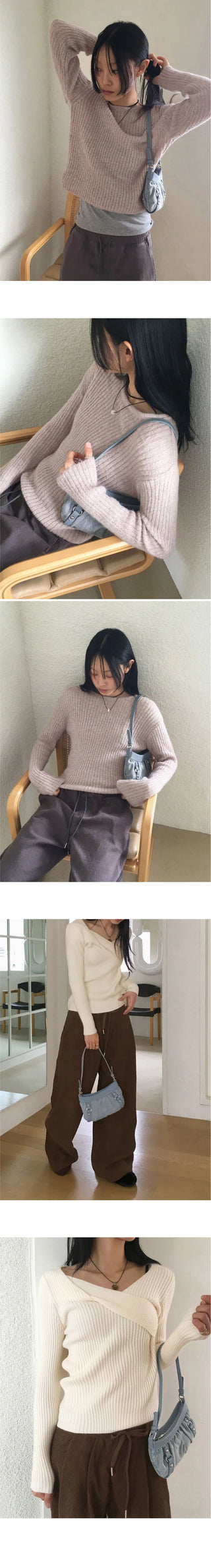 Shackle Y2K Denim Buckle Shirring Mini Shoulder Bag