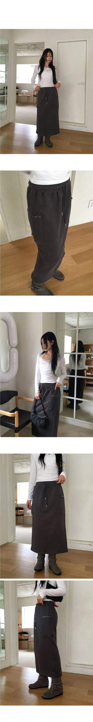 Nick zipper biscuit pocket juli long skirt