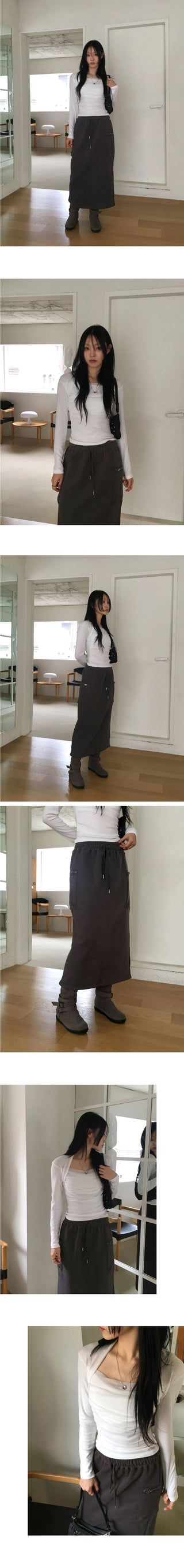 Nick zipper biscuit pocket juli long skirt