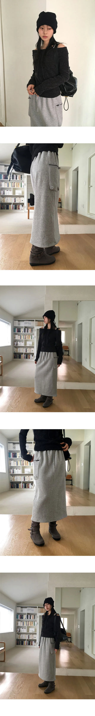 Nick zipper biscuit pocket juli long skirt