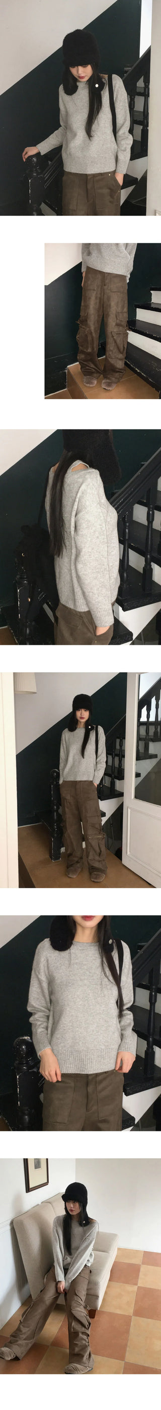 Aribel Unbalmed One Shoulder Strap Off Shoulder Long Sleeve Knitwear