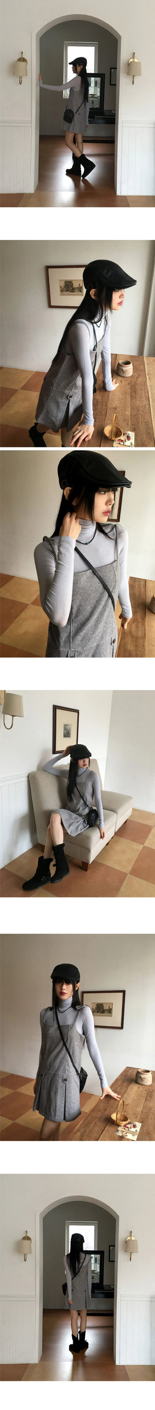 Ant herringbone wool pleated mini Dress