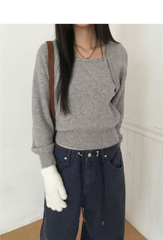 Momi Bolero Square Neck Long Sleeve Knitwear