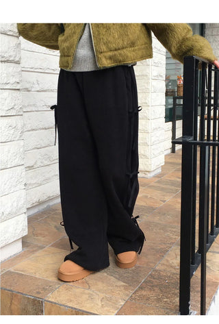 Sento Balloon Side Ribbon Jury Training Long Wide Pants