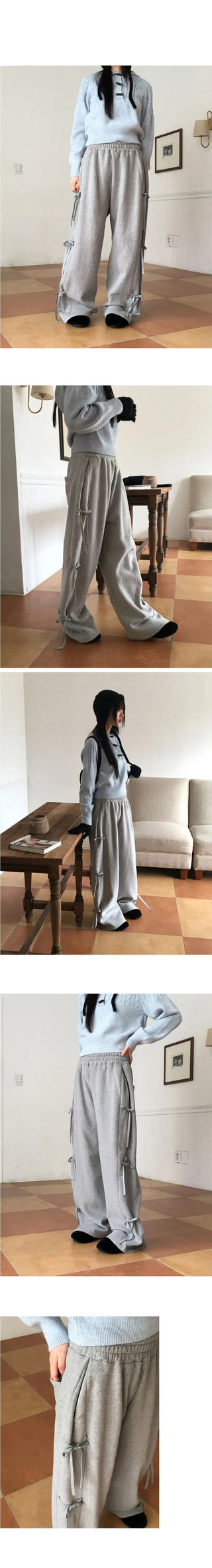 Sento Balloon Side Ribbon Jury Training Long Wide Pants