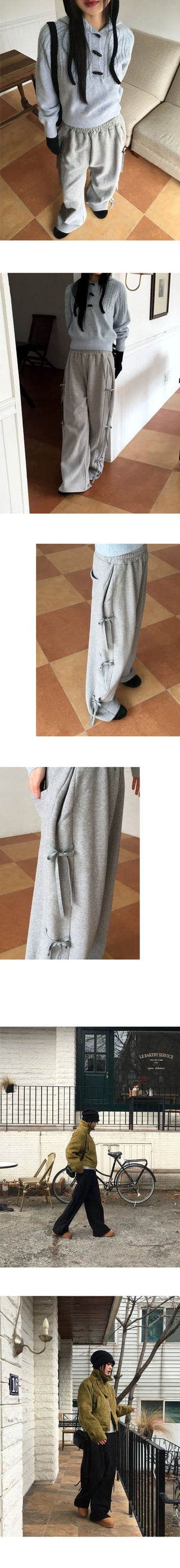 Sento Balloon Side Ribbon Jury Training Long Wide Pants