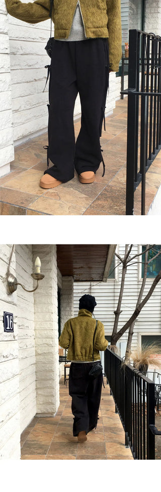 Sento Balloon Side Ribbon Jury Training Long Wide Pants