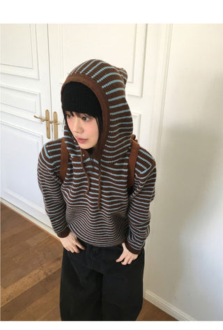 Nakita Striped Hooded Knitwear