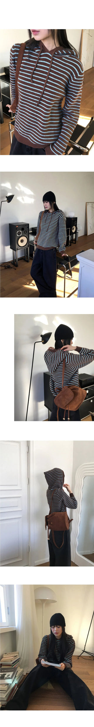 Nakita Striped Hooded Knitwear